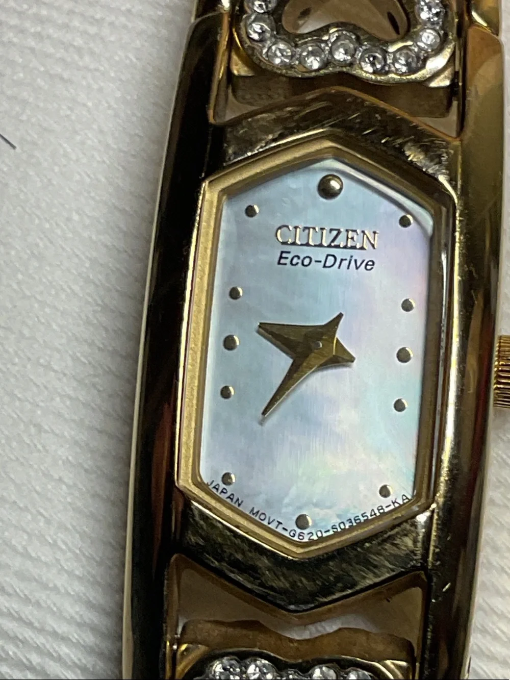 Citizen Eco Drive EG2272-50-D Gold Tone Ladies Watch Heart accent  WORKING